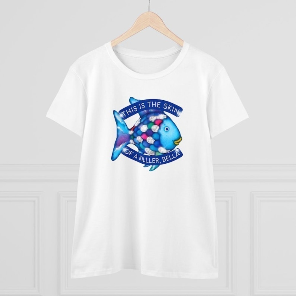 Rainbow Sparkle Fish Bella Funny Killer Quote Graphic T-Shirt